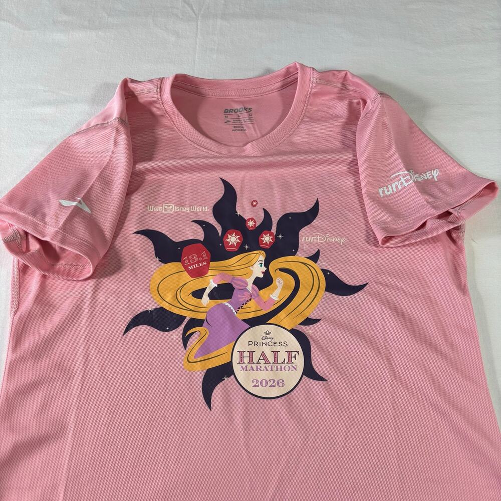 RunDisney Princess Half Marathon 2026 Brooks Rapunzel Shirt Women's Size MED - Picture 8 of 8